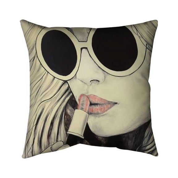 Begin Home Decor 5541-2626-FI72 26 x 26 in. Pink Lips-Double Sided Print Indoor Pillow