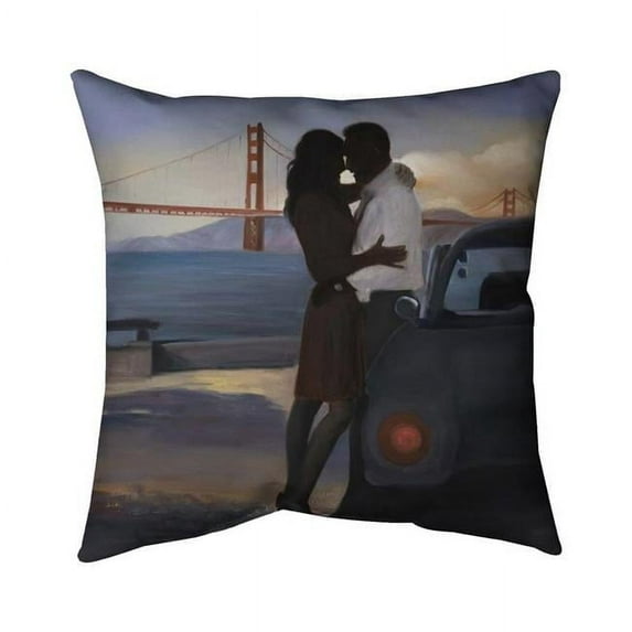 Begin Home Decor 5543-2626-FI81 26 x 26 in. A Loving Couple In San Francisco-Double Sided Print Indoor Pillow Cover