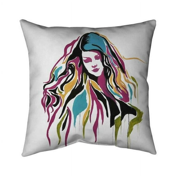 Begin Home Decor 5541-2626-FI82 26 x 26 in. Woman Graffiti Art-Double Sided Print Indoor Pillow