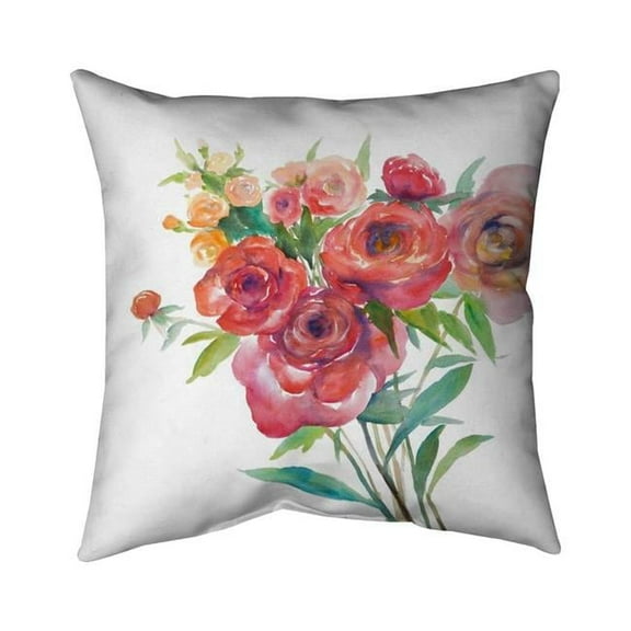 Begin Home Decor 5541-2626-FL156 26 x 26 in. Watercolor Bouquet of Flowers-Double Sided Print Indoor Pillow