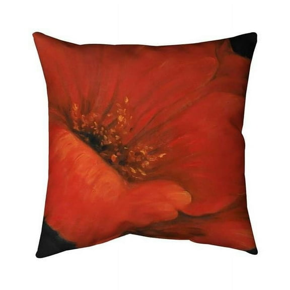 Begin Home Decor 5541-2626-FL191 26 x 26 in. Red Flower-Double Sided Print Indoor Pillow