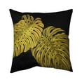 thumbnail image 1 of Begin Home Decor 5541-2626-FL356 26 x 26 in. Gold Monstera-Double Sided Print Indoor Pillow, 1 of 1
