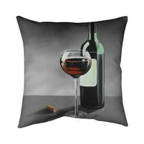 Begin Home Decor 5541-2626-GA73-1 26 x 26 in. Bottle of Burgundy-Double Sided Print Indoor Pillow