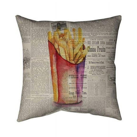 Begin Home Decor 5541-2626-GA96-1 26 x 26 in. Vintage Style French Fries-Double Sided Print Indoor Pillow