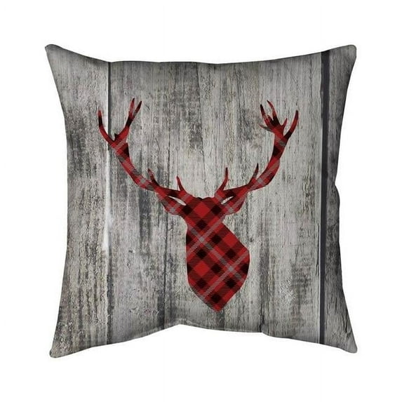 Begin Home Decor 5541-2626-HO16 26 x 26 in. Wood & Deer-Double Sided Print Indoor Pillow
