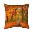thumbnail image 1 of Begin Home Decor 5541-2626-LA107 26 x 26 in. Autumn Trail in the Forest-Double Sided Print Indoor Pillow, 1 of 1