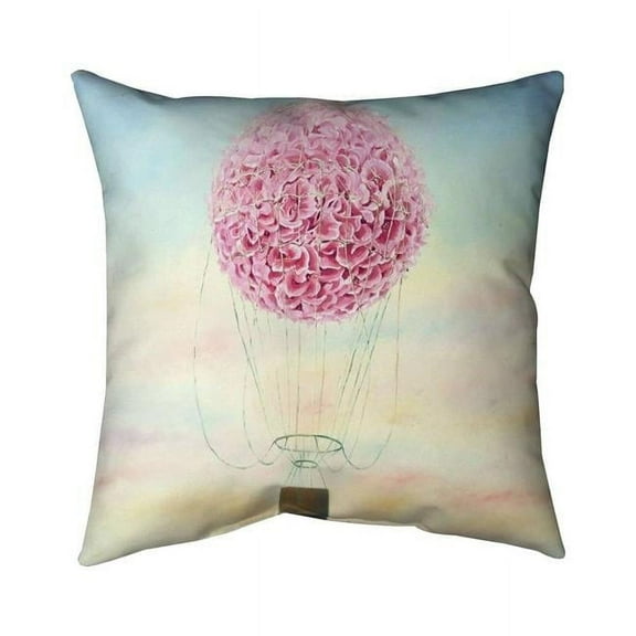 Begin Home Decor 5541-2626-MI114 26 x 26 in. Hot Air Balloon Hydrangea Flowers-Double Sided Print Indoor Pillow