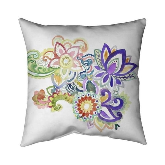 Begin Home Decor 5541-2626-PA4 26 x 26 in. Paisley Watercolor-Double Sided Print Indoor Pillow