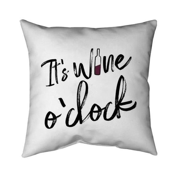 Begin Home Decor 5541-2626-QU32-1 26 x 26 in. Its Wine O Clock II-Double Sided Print Indoor Pillow