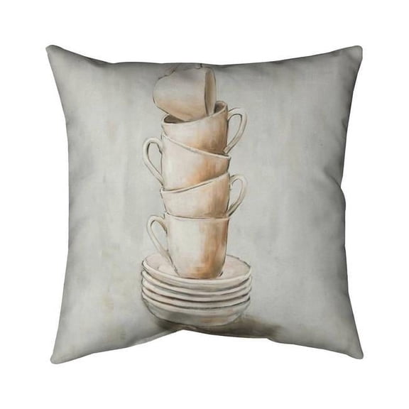 Begin Home Decor 5541-2626-SL19 26 x 26 in. Stacked Cups-Double Sided Print Indoor Pillow
