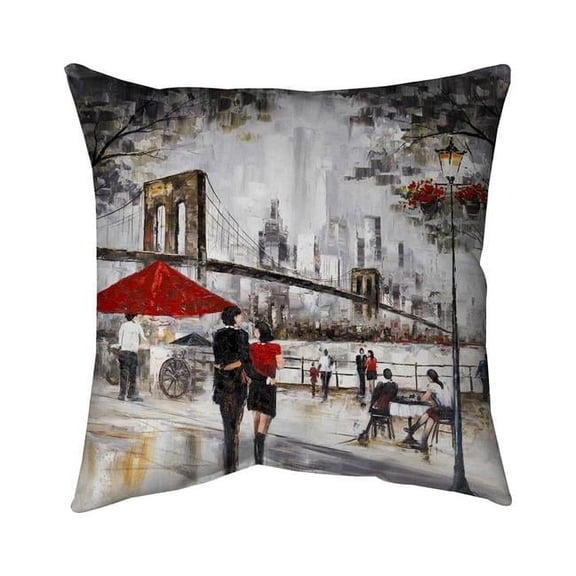 Begin Home Decor 5541-2626-ST25 26 x 26 in. Couple In New York City-Double Sided Print Indoor Pillow
