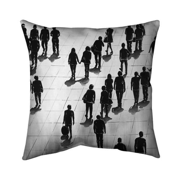 Begin Home Decor 5541-2626-ST38 26 x 26 in. Silhouettes of People on the Street-Double Sided Print Indoor Pillow