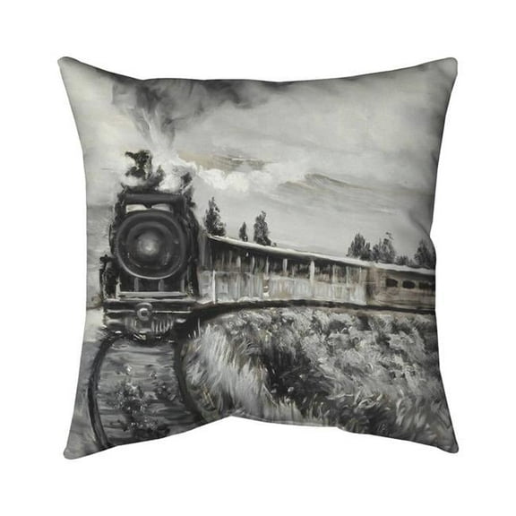 Begin Home Decor 5541-2626-TR51 26 x 26 in. Steam Engine Train-Double Sided Print Indoor Pillow