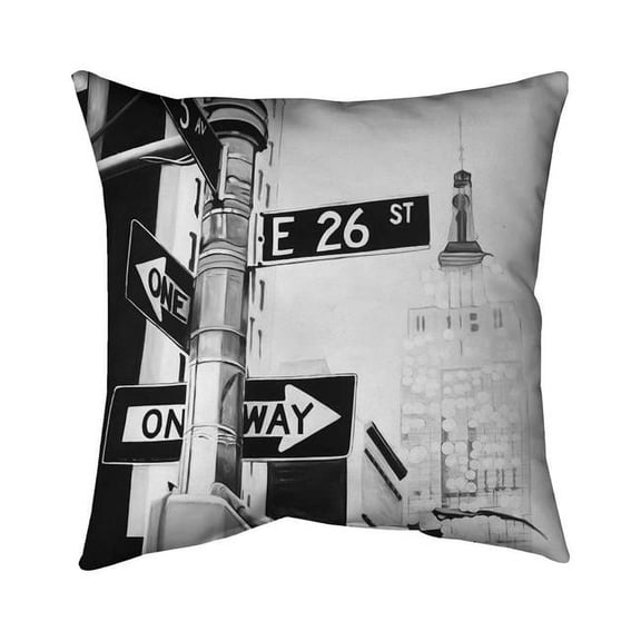 Begin Home Decor 5541-2626-TY16 26 x 26 in. New York City Street Signs-Double Sided Print Indoor Pillow