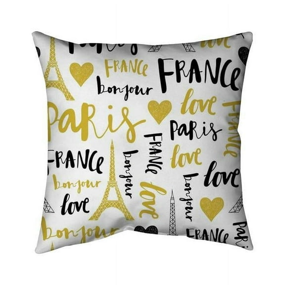 Begin Home Decor 5541-2626-TY2 26 x 26 in. Bonjour La France-Double Sided Print Indoor Pillow