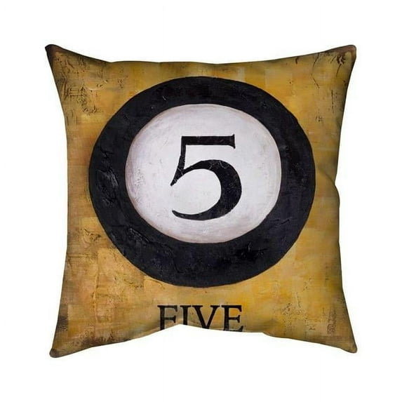 Begin Home Decor 5541-2626-TY5 26 x 26 in. Billiard Ball No5-Double Sided Print Indoor Pillow