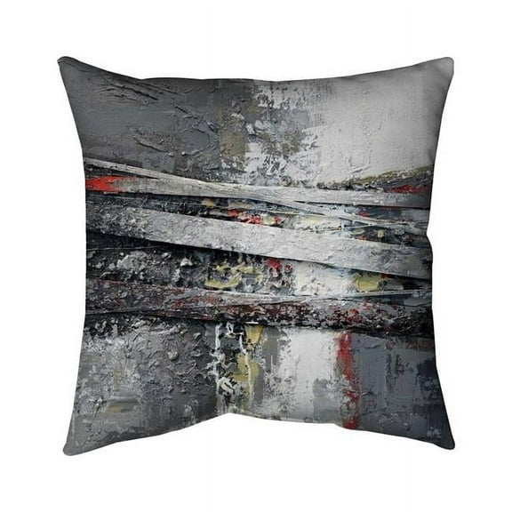 Begin Home Decor 5542-1616-AB5 16 x 16 in. Industrial & Texturized Abstract Stripes-Double Sided Print Outdoor Pillow Cover