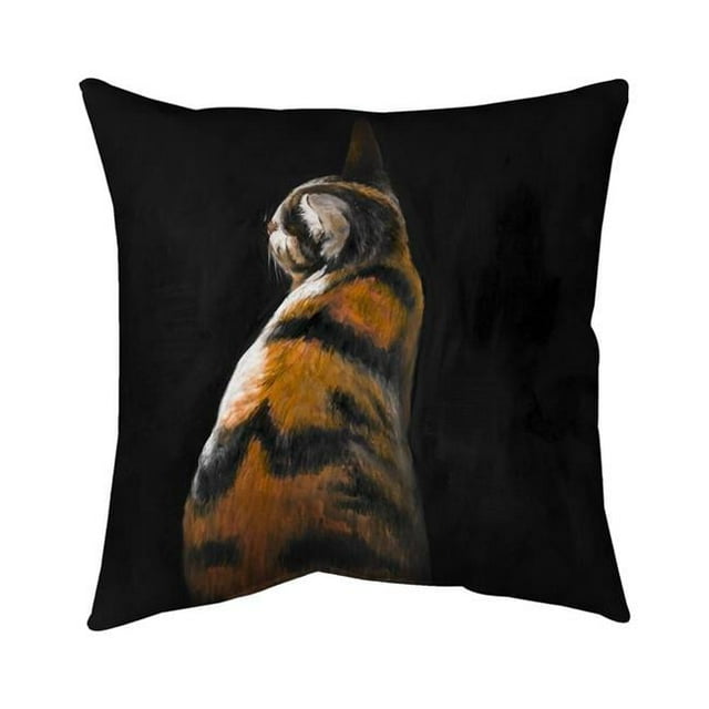 Begin Home Decor 5542-1616-AN167 16 x 16 in. Spotted Cat-Double Sided Print Outdoor Pillow Cover