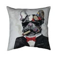 thumbnail image 1 of Begin Home Decor 5542-1616-AN72 16 x 16 in. Smoking Gangster Bulldog-Double Sided Print Outdoor Pillow Cover, 1 of 1