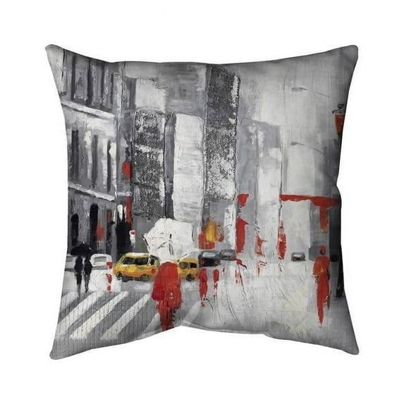 Begin Home Decor 5542-1616-CI19 16 x 16 in. Abstract Cloudy City Street-Double Sided Print Outdoor Pillow Cover