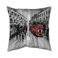 thumbnail image 1 of Begin Home Decor 5542-1616-CI8 16 x 16 in. Black & White Street with Red Bus-Double Sided Print Outdoor Pillow Cover, 1 of 1