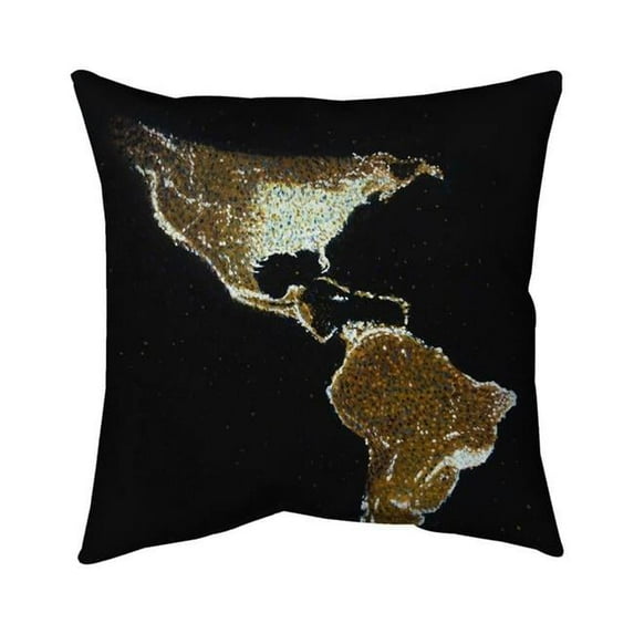 Begin Home Decor 5542-1616-EA11 16 x 16 in. American Continent At Night-Double Sided Print Outdoor Pillow Cover