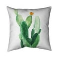 thumbnail image 1 of Begin Home Decor 5542-1616-FL233 16 x 16 in. Watercolor Paddle Cactus with Flower-Double Sided Print Outdoor Pillow Cover, 1 of 1