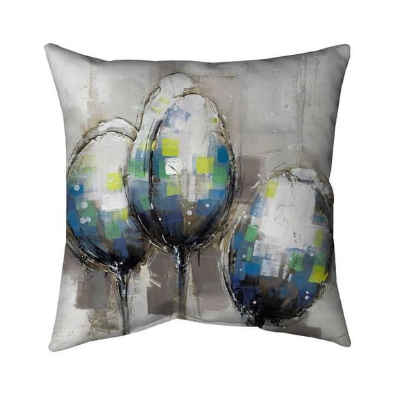 Begin Home Decor 5542-1616-FL72 16 x 16 in. Three Abstract Tulips-Double Sided Print Outdoor Pillow Cover