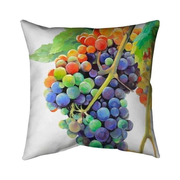 Begin Home Decor 5542-1616-GA68 16 x 16 in. Colorful Bunch of Grapes Purple Kitchen Pillow - Home Decor