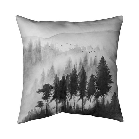 Begin Home Decor 5542-1616-LA102-1 16 x 16 in. Mono Mountains Landscape In Watercolor-Double Sided Print Outdoor Pillow Cover