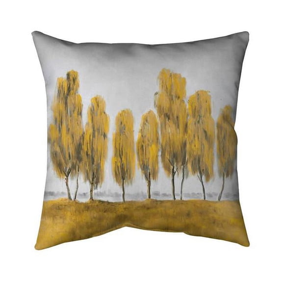 Begin Home Decor 5542-1616-LA81 16 x 16 in. Seven Abstract Yellow Trees-Double Sided Print Outdoor Pillow Cover
