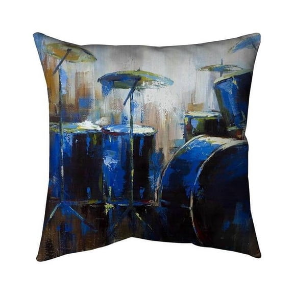 Begin Home Decor 5542-1616-MU13 16 x 16 in. Abstract Drums Industrial Instrument Bedroom Pillow - Home Decor