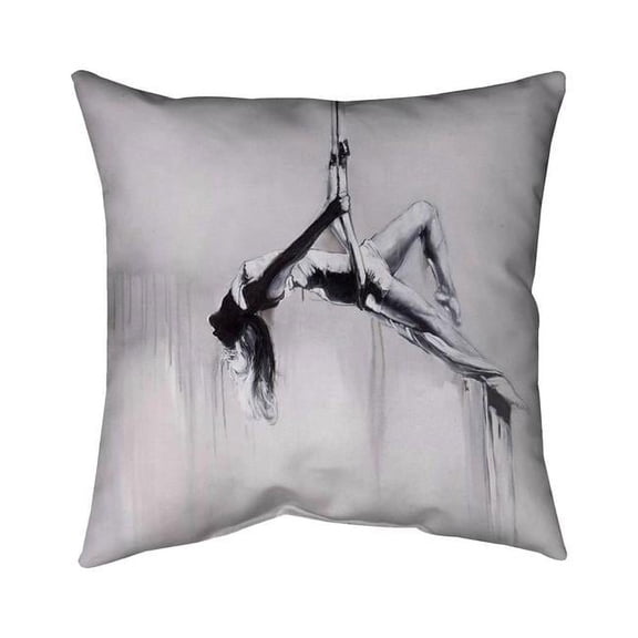 Begin Home Decor 5542-1616-SP35 16 x 16 in. Dancer on Aerial Contortion Pillow - Home Decor Figurative