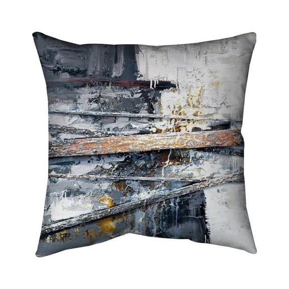 Begin Home Decor 5542-1818-AB6 18 x 18 in. Texturized Paint Splashing Stripes-Double Sided Print Outdoor Pillow Cover