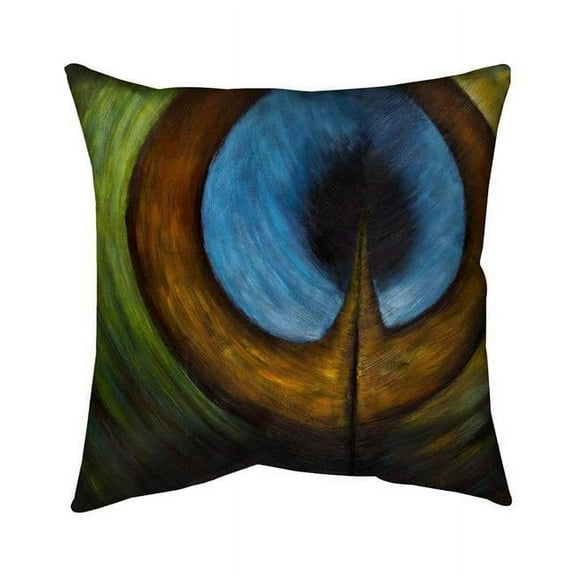 Begin Home Decor 5542-1818-AN121 18 x 18 in. Peacock Feather Center-Double Sided Print Outdoor Pillow Cover
