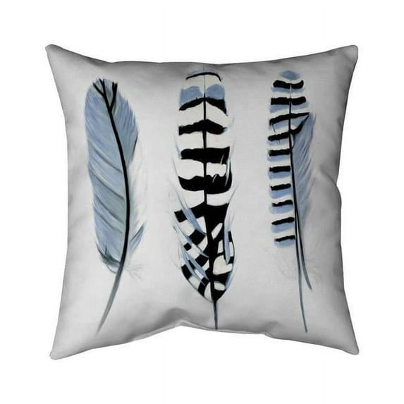 Begin Home Decor 5542-1818-AN242 18 x 18 in. Delicate Feathers-Double Sided Print Outdoor Pillow Cover