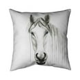 thumbnail image 1 of Begin Home Decor 5542-1818-AN249 18 x 18 in. Solitary White Horse-Double Sided Print Outdoor Pillow Cover, 1 of 1