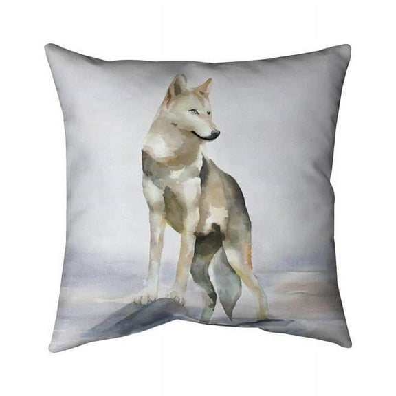 Begin Home Decor 5542-1818-AN403 18 x 18 in. Wolf-Double Sided Print Outdoor Pillow Cover