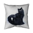 thumbnail image 1 of Begin Home Decor 5542-1818-AN422 18 x 18 in. Furry Black Watercolor Cat-Double Sided Print Outdoor Pillow Cover, 1 of 1