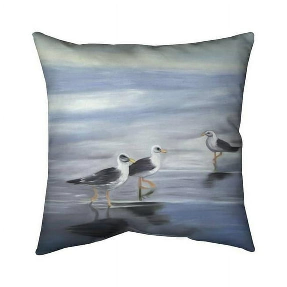 Begin Home Decor 5542-1818-AN480 18 x 18 in. Three Gulls-Double Sided Print Outdoor Pillow Cover