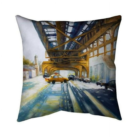 Begin Home Decor 5542-1818-CI191 18 x 18 in. Cars Under The Bridge-Double Sided Print Outdoor Pillow Cover
