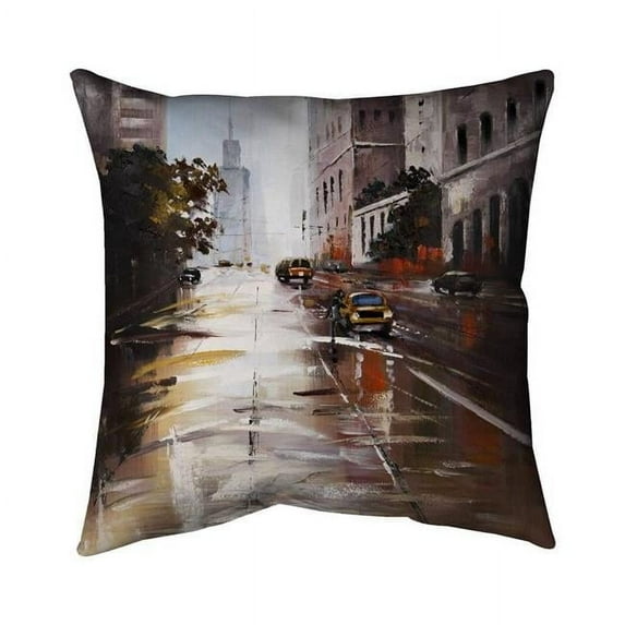 Begin Home Decor 5542-1818-CI243 18 x 18 in. Morning Street Scene-Double Sided Print Outdoor Pillow Cover