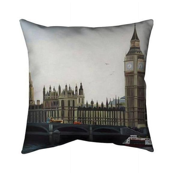 Begin Home Decor 5542-1818-CI259 18 x 18 in. Big Ben Clock Elizabeth Tower In London-Double Sided Print Outdoor Pillow Cover