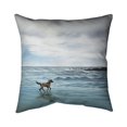 thumbnail image 1 of Begin Home Decor 5542-1818-CO152 18 x 18 in. Dog on the Beach-Double Sided Print Outdoor Pillow Cover, 1 of 1