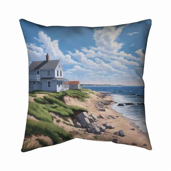 Begin Home Decor 5542-1818-CO167 18 x 18 in. Sea View Green Beach Outdoor Throw Pillow - Home Decor