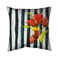 thumbnail image 1 of Begin Home Decor 5542-1818-FL113 18 x 18 in. Flowers on Black & White Stripes-Double Sided Print Outdoor Pillow Cover, 1 of 1