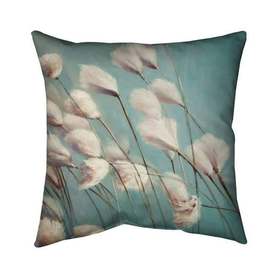 Begin Home Decor 5542-1818-FL243 18 x 18 in. Cotton Grass Flowers in the Wind-Double Sided Print Outdoor Pillow Cover
