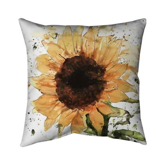 Begin Home Decor 5542-1818-FL343 18 x 18 in. Big Sunflower-Double Sided Print Outdoor Pillow Cover