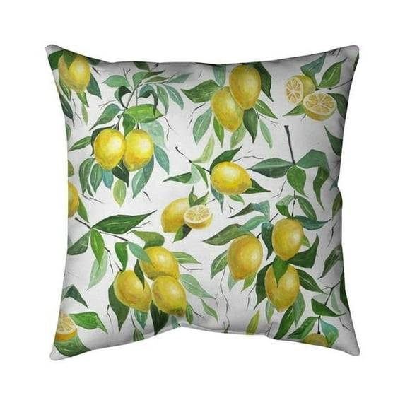 Begin Home Decor 5542-1818-GA119 18 x 18 in. Lemon Pattern-Double Sided Print Outdoor Pillow Cover