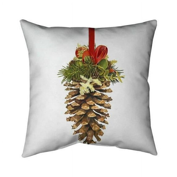 Begin Home Decor 5542-1818-HO12 18 x 18 in. Christmas Pine Cone-Double Sided Print Outdoor Pillow Cover
